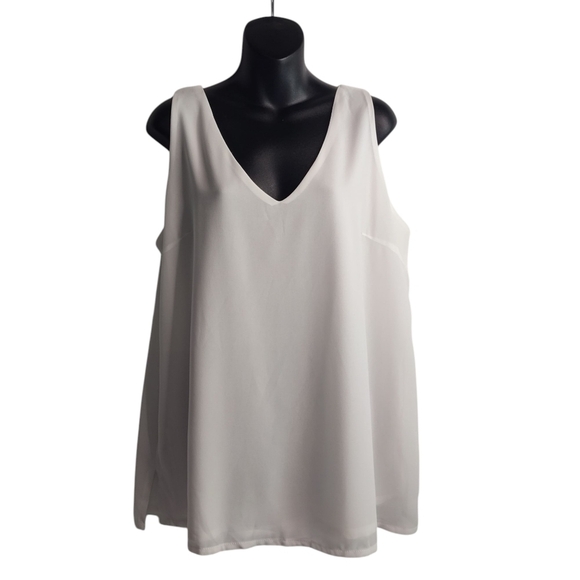 Alice Co Tops - Alice Co Womens Top Blouse Shirt white Chiffon Sleeveless Lined Size X-Large NWT